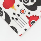 China boft kat, draak en panda fleece deken (Hoek)