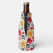 China boft kat, draak en panda flesjeskoeler (Fles Achterkant)