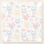 China boft kat, draak en panda glazen onderzetter (Achterkant)