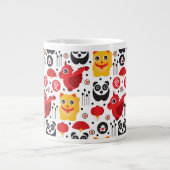 China boft kat, draak en panda grote koffiekop (Voorkant)