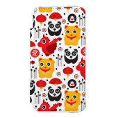 China boft kat, draak en panda incipio iPhone portemonnee hoesje (Voorkant Agenda)