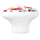 China boft kat, draak en panda keramische knop (Zijkant)