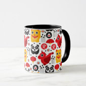 China boft kat, draak en panda mok (Voorkant rechts)