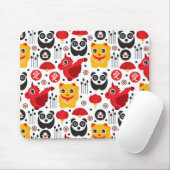 China boft kat, draak en panda muismat (Met muis)