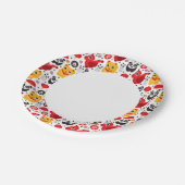 China boft kat, draak en panda papieren bordje (Gekanteld)