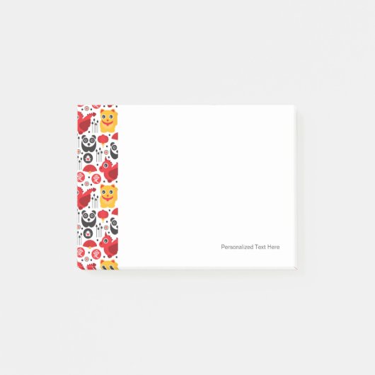 China boft kat, draak en panda post-it® notes (Voorkant)