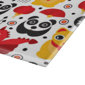 China boft kat, draak en panda snijplank (Hoek)