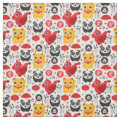 China boft kat, draak en panda stof (Swatch)