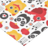 China boft kat, draak en panda tafelkleed (Gekanteld)