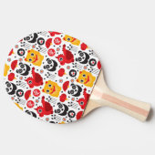 China boft kat, draak en panda tafeltennisbatje (Zijkant)