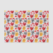 China boft kat, draak en panda tissuepapier (Voorkant)