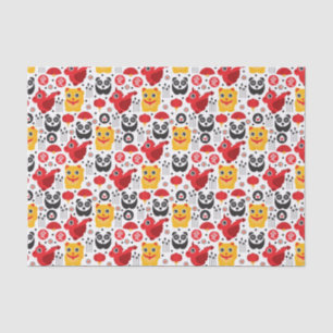 China boft kat, draak en panda tissuepapier