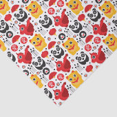 China boft kat, draak en panda tissuepapier (Detail)