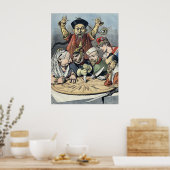China~Cake of Kings ~French Political Cartoon 1898 Poster (Keuken)