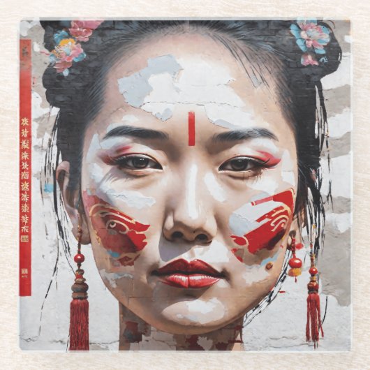 China Chic Glazen Onderzetter (Voorkant)