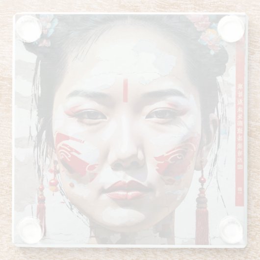 China Chic Glazen Onderzetter (Achterkant)