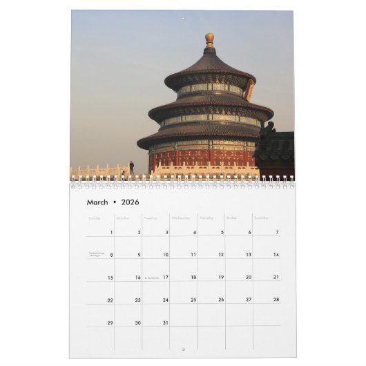 China Chinees 2025 Kalender (Mar 2026)