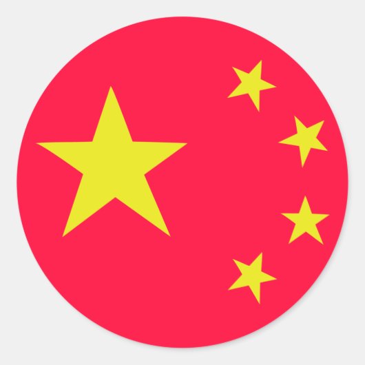 china chinese sterren vlag ronde sticker (Voorkant)