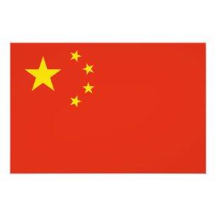 China - Chinese vlag Foto Afdruk