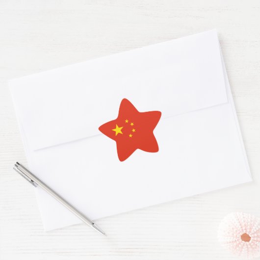 China - Chinese vlag Ster Sticker (Envelop)