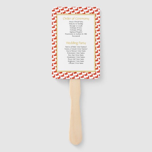 CHINA Christelijk 礼 programma voor aangepaste 婚 Handwaaier (Achterkant)