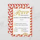 CHINA Christelijk Wedding RSVP Response Kaart (Voorkant / Achterkant)