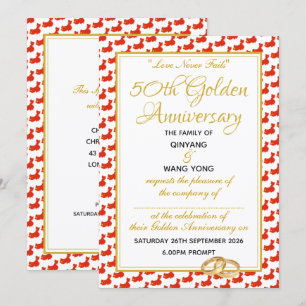 CHINA Christelijke Schrift Custom 50th Jubileum Kaart