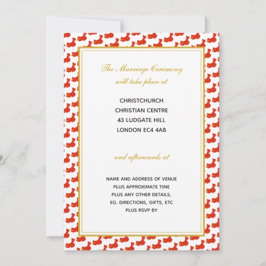 CHINA Christelijke scripts Aangepaste 婚 礼 Kaart (Achterkant)