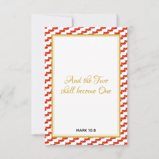 CHINA Christelijke scripts Aangepaste 婚 礼 RSVP Kaartje (Achterkant)