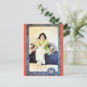  China Cigarette Ad Retro Beauty Model Briefkaart (Staand voorkant)