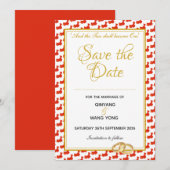 CHINA Custom Christelijk Weddenschap 婚 礼 Save The Date (Voorkant / Achterkant)