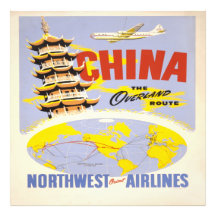 China, de overlandroute Northwest Orient Airline