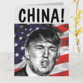 CHINA! DONALD TRUMP big BIRTHDAY KAART (Gele Bloem)