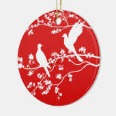 China Doves (rood) - Keramisch Ornament (Links)