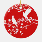China Doves (rood) - Keramisch Ornament (Achterkant)
