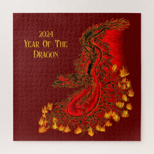 China Draak, 2024 Jaar van de Draak Legpuzzel (Verticaal)