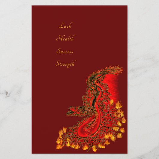 China Draak in rood en gouden design Flyer (Voorkant)