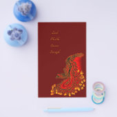 China Draak in rood en gouden design Flyer (Enkel)