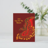 China Dragon, 2024 Jaar van de Draak Briefkaart (Staand voorkant)