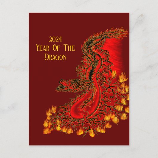 China Dragon, 2024 Jaar van de Draak Briefkaart (Voorkant)