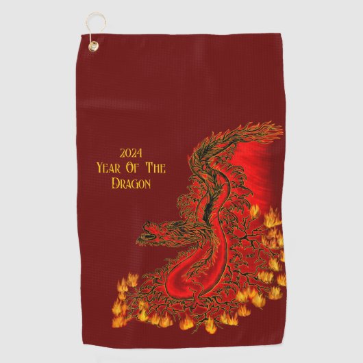 China Dragon, 2024 Jaar van de Draak Golfhanddoek (Voorkant)
