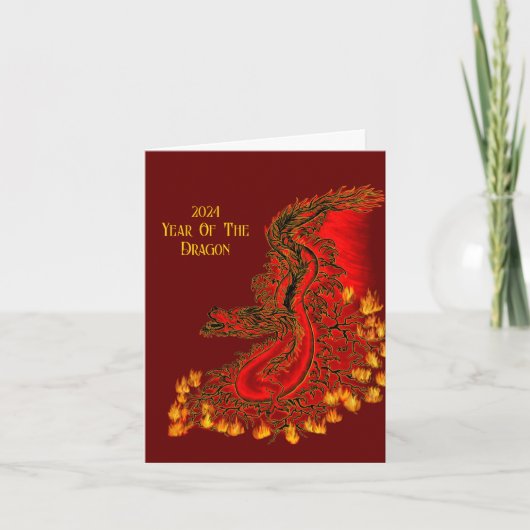 China Dragon, 2024 Jaar van de Draak Kaart (Voorkant)