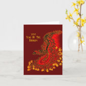 China Dragon, 2024 Jaar van de Draak Kaart (Gele Bloem)