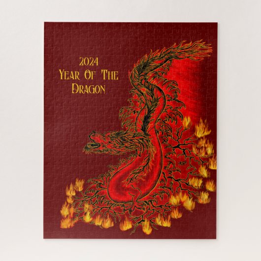China Dragon, 2024 Jaar van de Draak Legpuzzel (Verticaal)