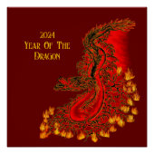 China Dragon, 2024 Jaar van de Draak Perfect Poster (Voorkant)