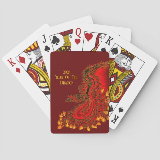China Dragon, 2024 Jaar van de Draak Pokerkaarten (Achterkant)