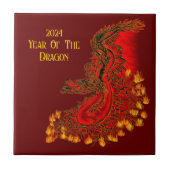 China Dragon, 2024 Jaar van de Draak Tegeltje (Voorkant)
