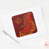 China Dragon, 2024 Jaar van de Draak Vierkante Sticker (Envelop)
