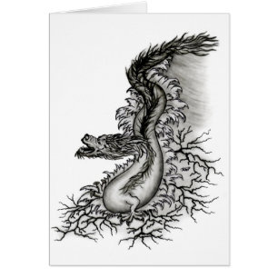 China Dragon, Black and White Design in Tattoostyl