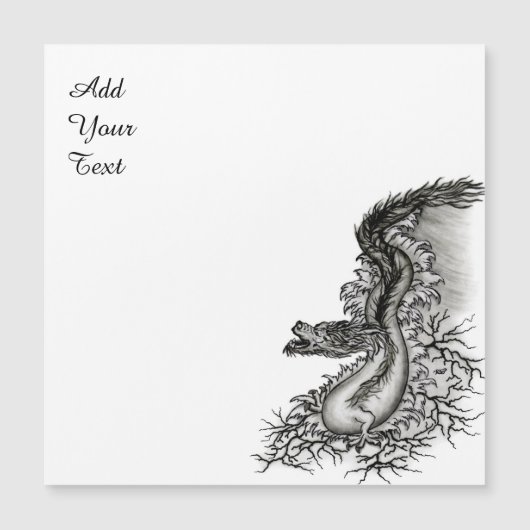China Dragon, Black and White Design in Tattoostyl (Voorkant)